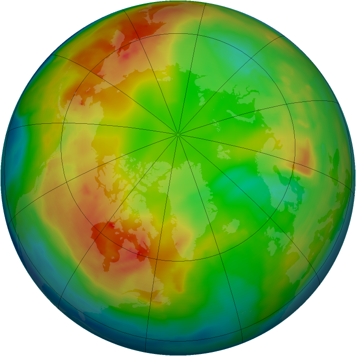 Arctic ozone map for 30 January 2011